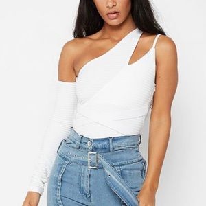 One sleeve Maniere de Voir sexy bodysuit